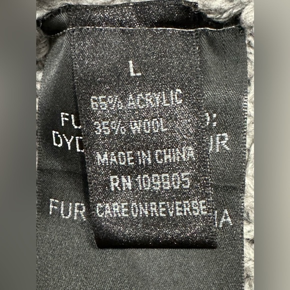 NWOT-Sioni- Long Sweater Jacket Grey DYDE Rabit Fur - Picture 11 of 12